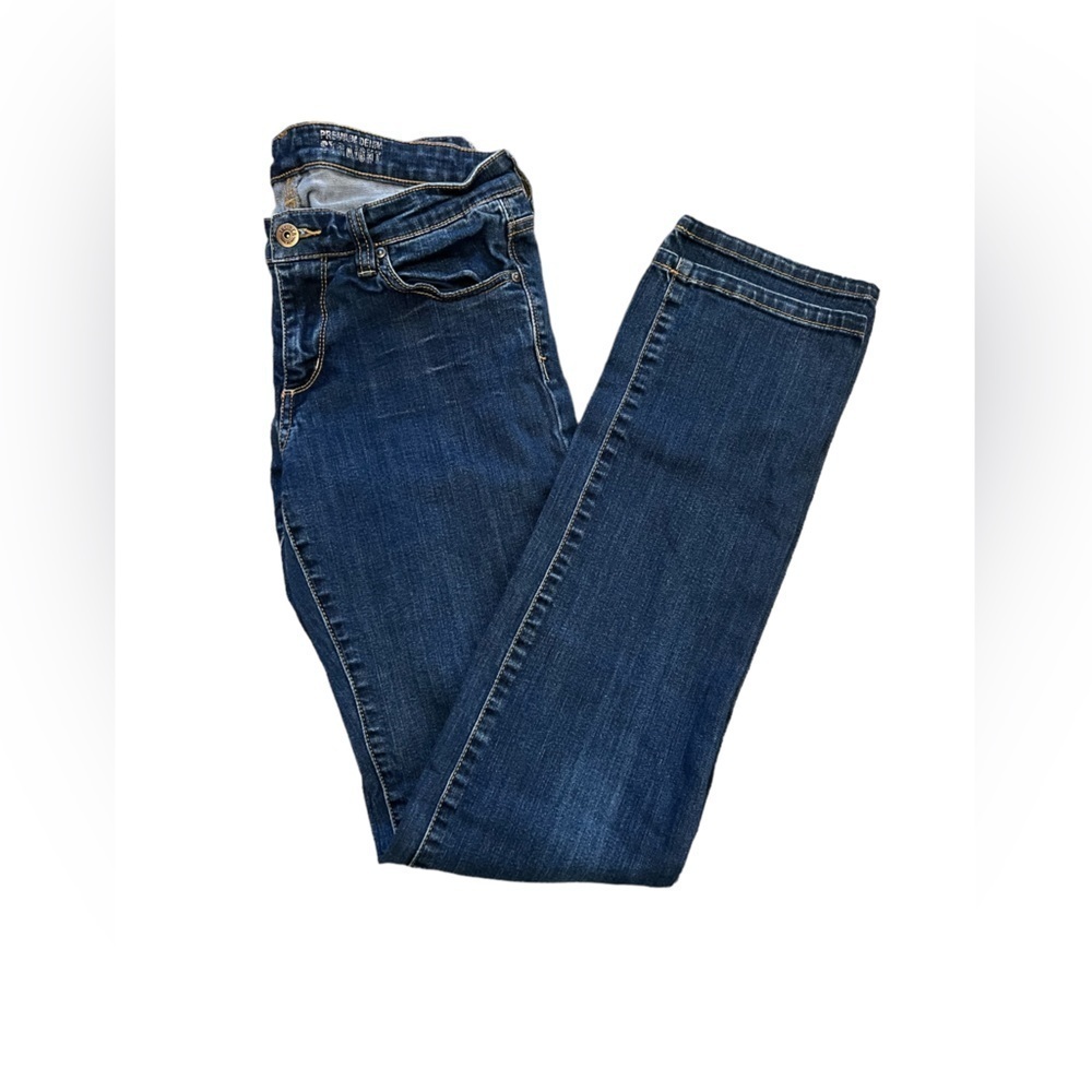 SMART SET Straight Leg Stretch Casual Mid Wash Whiskered Denim Jean 27